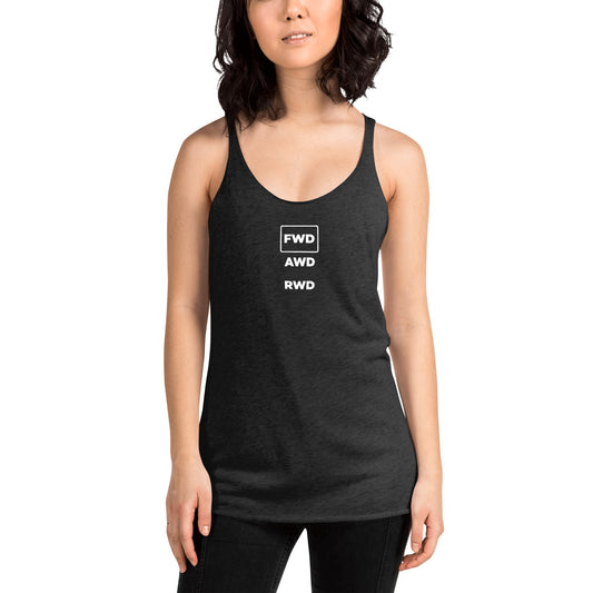 Women's Racerback FWD [white font]